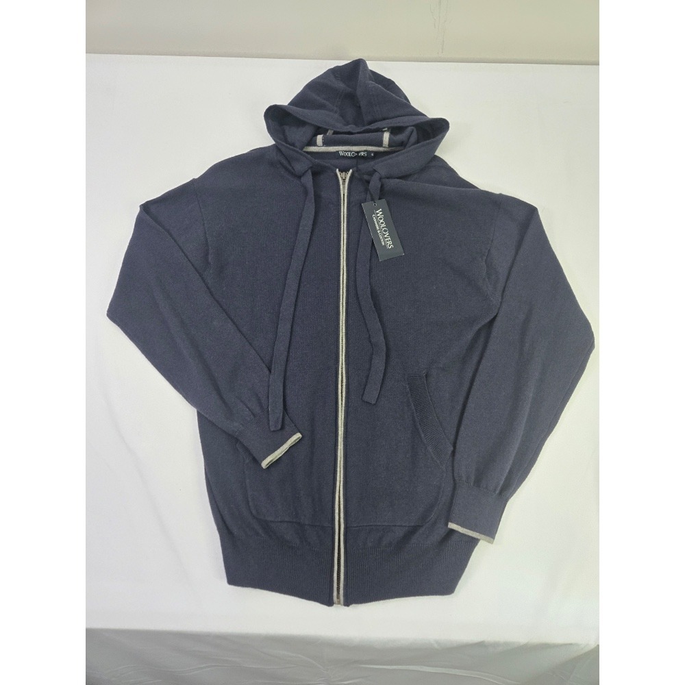 Woolovers Full Zip Hoodie Sweater Knitwear Casual Layering Small